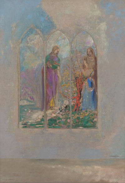 Devotion Near a Red Bush by Odilon Redon